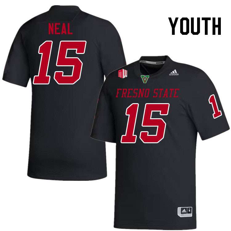 Youth #15 Julian Neal Fresno State Bulldogs College Football Jerseys Stitched-Black